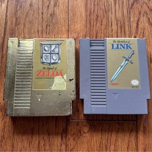 The Legend Of ZELDA & The Adventure Of LINK Authentic Tested NES - Lot Of (2)